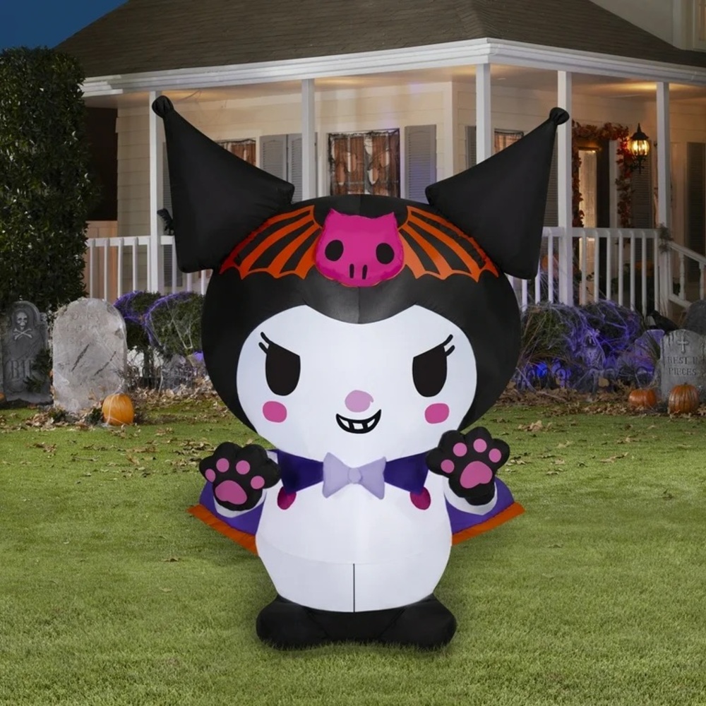 Halloween Bat Vampire Kuromi Hello Kitty Inflatable 4.5 ft NWT